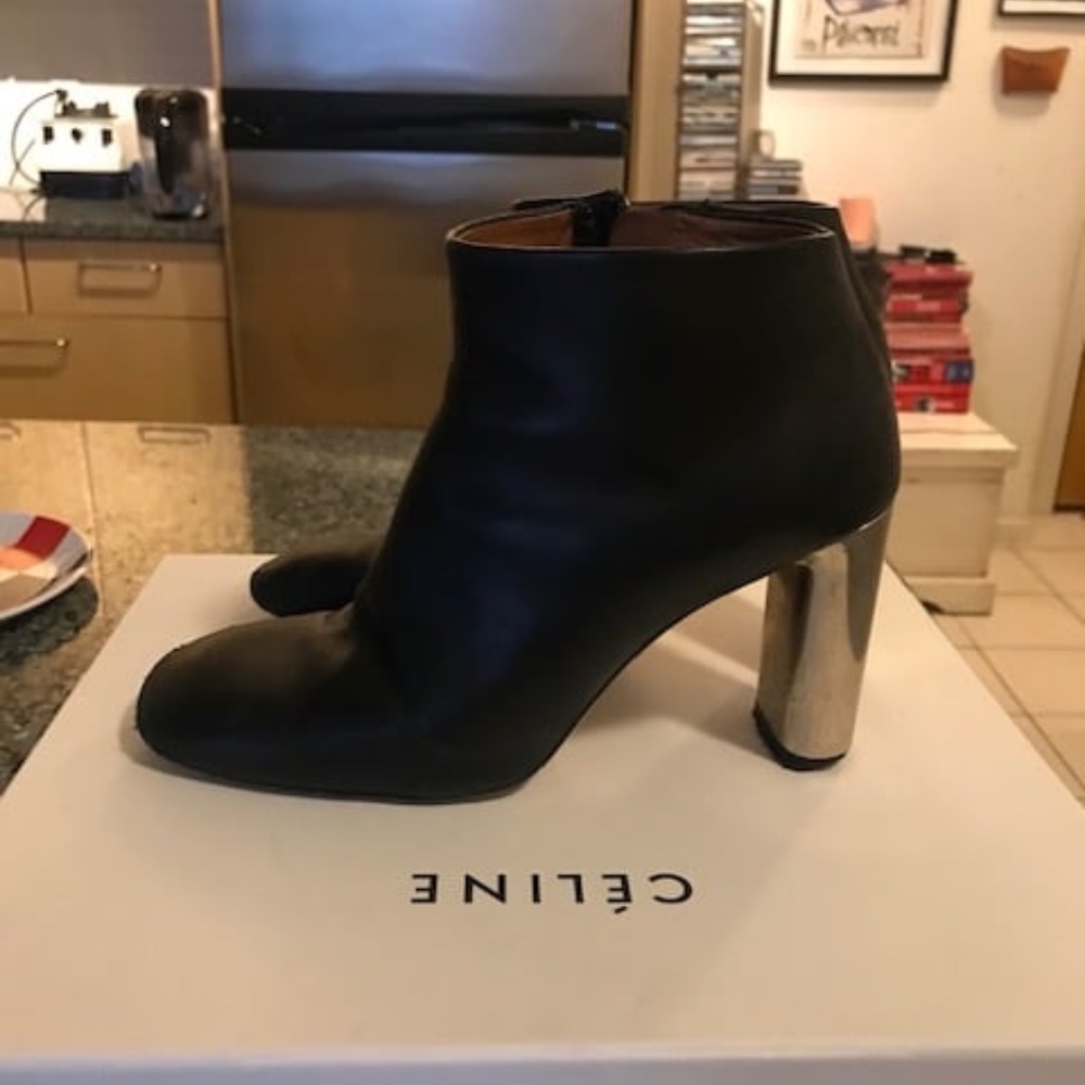 CELINE Phoebe Philo Black Leather Ankle Boots